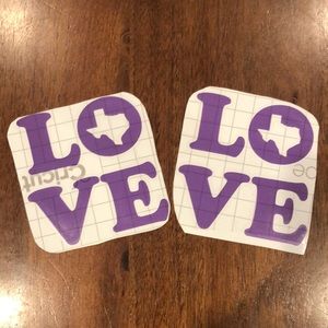 Love Texas removable decals